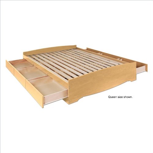 Prepac Sonoma Maple Queen Platform Storage Bed