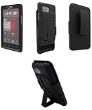 Superior Rubberized Hard Shell Case w/ Holster for Motorola DROID Bionic XT875