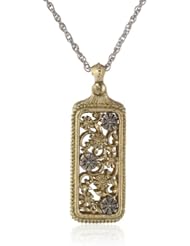 Signature 1928 "1928 Signature Collection" Flower Filigree Mirror Pendant Necklace, 30"