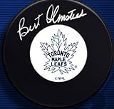 Bert Olmstead Signed Maple Leafs Hockey Puck