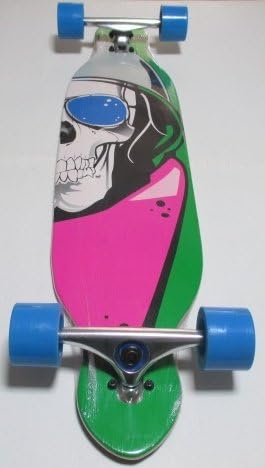 Skulls Longboard Cruiser Long Skateboard Beach Twin Tip 38" Blue Wheels