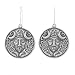 Round Triple Moon Goddess Blessing Dangle Earrings in Sterling Silver, #8072