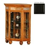Coastal 62728PLBK Corner Console Curio - Black