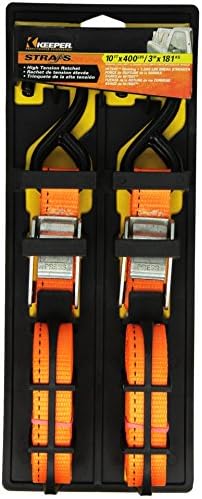 KEEPER 5112 10' Cam Buckle Tie-Down, 400 lbs. WLL (1200 lbs. Break Strength), 2-Pack, i Pack