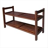 ORE Two Tiers Stackable Shoe Rack in Antique Walnut DSR001