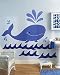 Wallies Huge Blue Whale Waves Big Wall Bath Mural