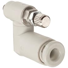 SMC AS Air Flow Control Valve, PBT & Nickel Plated Brass, Universal, Metric Thread Male X Push-to-Connect Fitting