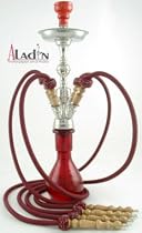 Aladin Evolution Wasserpfeife Diwan Shisha mit 4 Schläuchen - rot