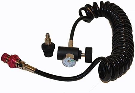 New OMNI Paintball Remote Line Hose Air Line w/ Slide Check & Gauge 4500PSI