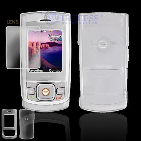 Crystal Clear Transparent Case Cover for Brand Samsung M520 M-520 Protective Cell Phone Hard SNAP-ON With Optional Lens