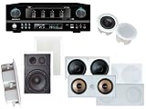 Pyle Mega Audio Package for Home/Office/Schools/Public — PTVT790A 19″ Rack Mount 2000W AM/FM Multi Source Receiver & Vacuum Tube Amplifier + PDIW67 6.5″ Two-Way In-Wall Enclosed Speaker System with Directional Tweeter + PDPC82 8″ In-Ceiling 2-Way Flush Mount Enclosure Speaker System + PDIWS28 Dual 8″ In-Wall High Power Subwoofer System + PDIWCS62 Dual 6.5″ 2-Way In-Wall Center Channel Speaker System.