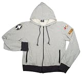 Women's Vintage Grey Zip-Up Sweatshirt with Patches - Available in 5 Sizes