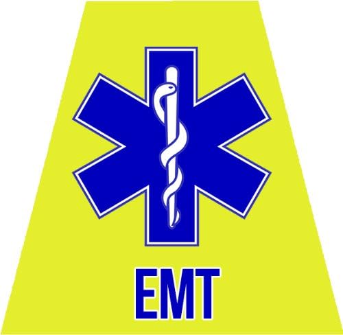 Lime/yellow EMT Fire Helmet Tetrahedron(tet) Decal/sticker