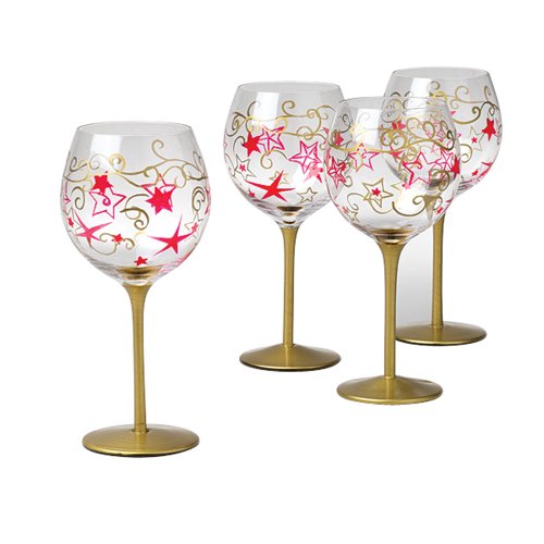 Pfaltzgraff Holiday Cheer Set Of Four 13-Ounce Wine Goblets