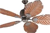 Craftmade Fans K52RI 52 Kona Bay Contemporary Outdoor Rustic Iron Ceiling Fan w/ B552S-DO4 Blades