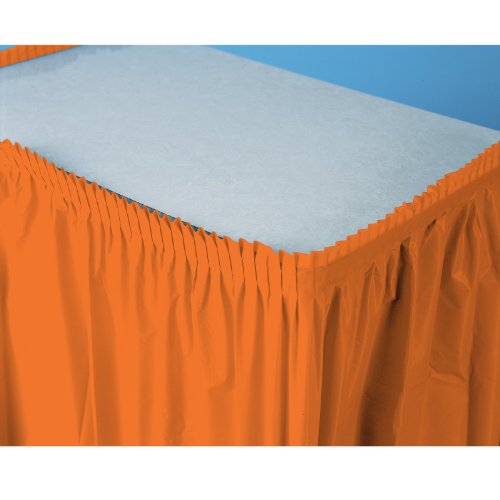 Creative Converting Sunkissed Orange Orange Plastic Table Skirt Creative Converting Sunkissed Orange Orange Plastic Table Skirt