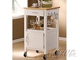 IMAGE OF Wooden Top Kitchen Cart in Oak Finish Acs002703