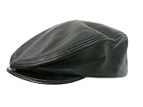Daxx Genuine Leather Biker Cap - Black