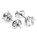 8 Pairs Stainless Steel Stud Earrings Cubic Zirconia Multicolor Hypoallergenic