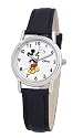 Disney Women's Mickey Mouse Black Leather Strap Watch #D072S005
