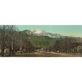 Pikes Peak Avenue, Colorado Springs, 1898 - Exceptional Print of a Vintage Photochrom Image from the Library of Congress Collection