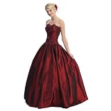 BallGownStraplessFormalPromDress#567(6,Burgundy)