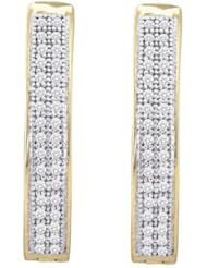 10KT Yellow Gold 0.20 CTW Diamond Micro Pave Hoops