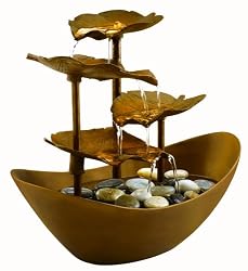 HoMedics WFL-GDN Envirascape Garden Leaves Illuminated Fountain, Copper