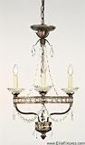 Quoizel QMC399BO Reflection 4-Light Mini Chandelier, Bolivian Bronze with Crystal Drop Accents