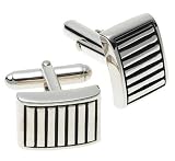 Sterling Silver Lined Cuff Links by Zina
