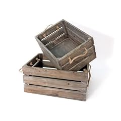 2er-Set Weinkisten Wein Kiste Holz Holzkiste braun