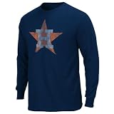 Houston Astros Navy Silver Era Retro Logo Long Sleeve T-Shirt