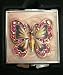 Butterfly Compact Mirror with Genuine Crystal