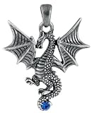 41SQDCd BuL. SL160  New Blue Tatsu Dragon Pendant Collectible Accessory Serpent Necklace