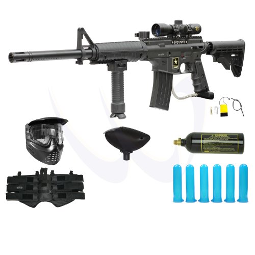 Tippmann US Army Alpha Black Elite M18MSC430B Paintball Gun Player