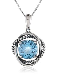 Sterling Silver Gemstone Pendant Necklace (3.30 cttw), 18"