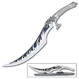 Silver Dragon Flame Curved Fantasy Knife