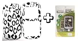 BUNDLE Samsung R355c White Print Pattern HARD RUBBERIZED FEEL RUBBER COATED + LCD CLEAR SCREEN PROTECTOR Hard Case Cover Skin Protector NET 10 Straight Talk