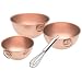 Old Dutch Copper Beating Bowls and Whisk, Set of 3