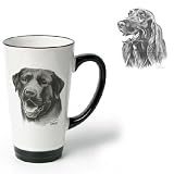 Porcelain Funnel Cup with Irish Setter (6 inch, Black and white)