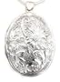 New 2" Huge Sterling Silver Flower Oval Locket Pendant