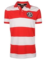Abercrombie & Fitch Mens Polo Shirt Striped Red/White