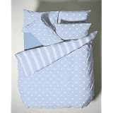 Polka Dot Reversible King Duvet Set - Blue