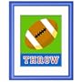 Olive Kids FB-GAME-301 Medium Game on Football Framed Print - Blue