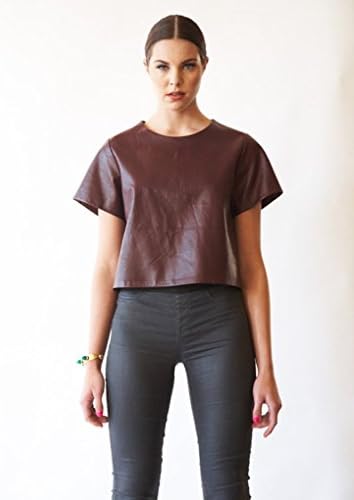 Brooke Atwood Burgundy Cropped Tee S