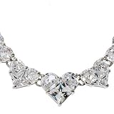 Designer inspired cubic zirconia diamond heart necklace