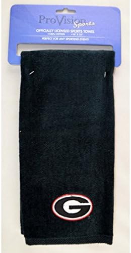 University Of Georgia Black Embroidered Towel White