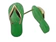 Green Jade Flip-Flop Simple-Strap Sandal Earrings, 14k Gold