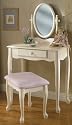 Powell Off-White Vanity and Bench Set