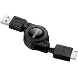 Logitec Walkmanケーブル 充電&通信 巻き取りタイプ LHC-UW01R